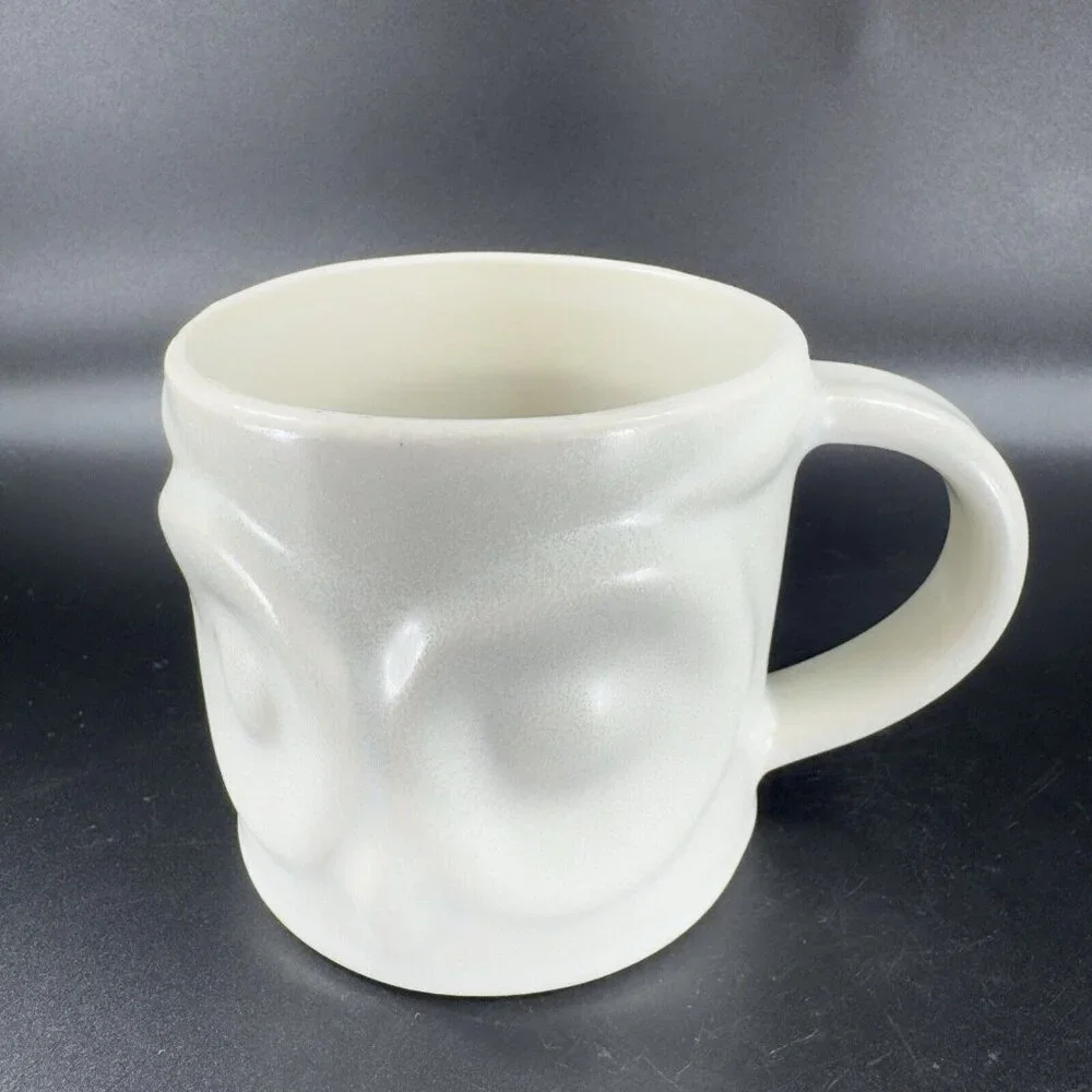Pottery Barn Stoneware Pottery OWL Coffee Mug Cup Shaped Whimsical Bird Mug‎